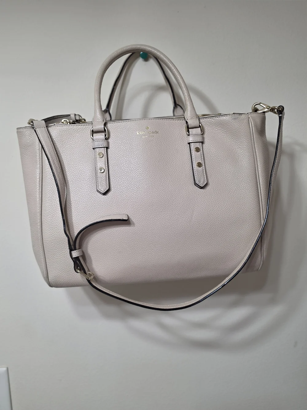 Kate Spade Pebbled Leather Satchel - Light Beige